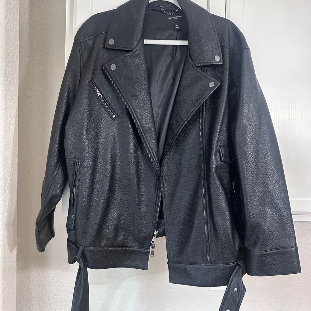 Banana Republic Black Leather Moto Jacket